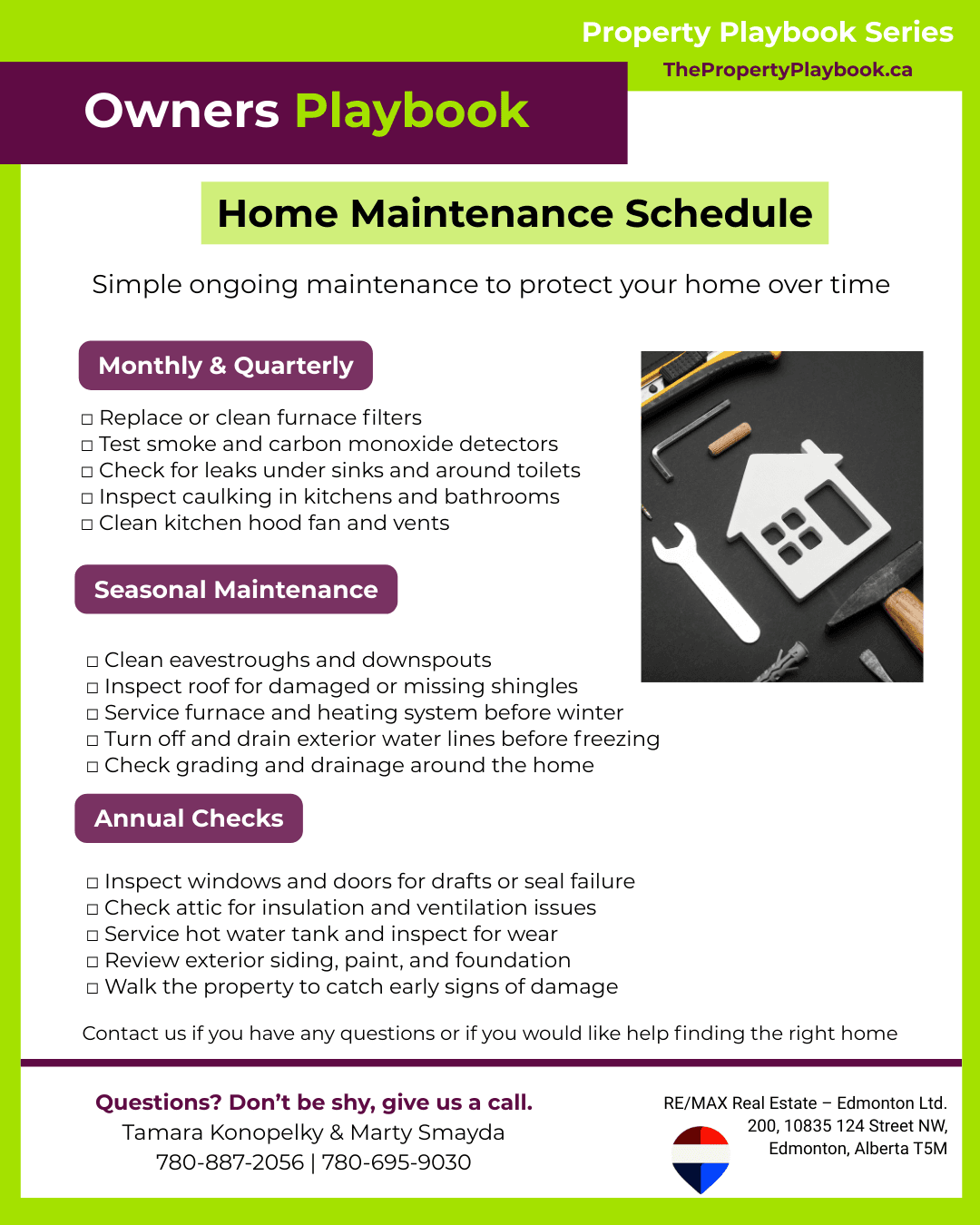 Cover of the Home Maintenance Schedule homeowner guide