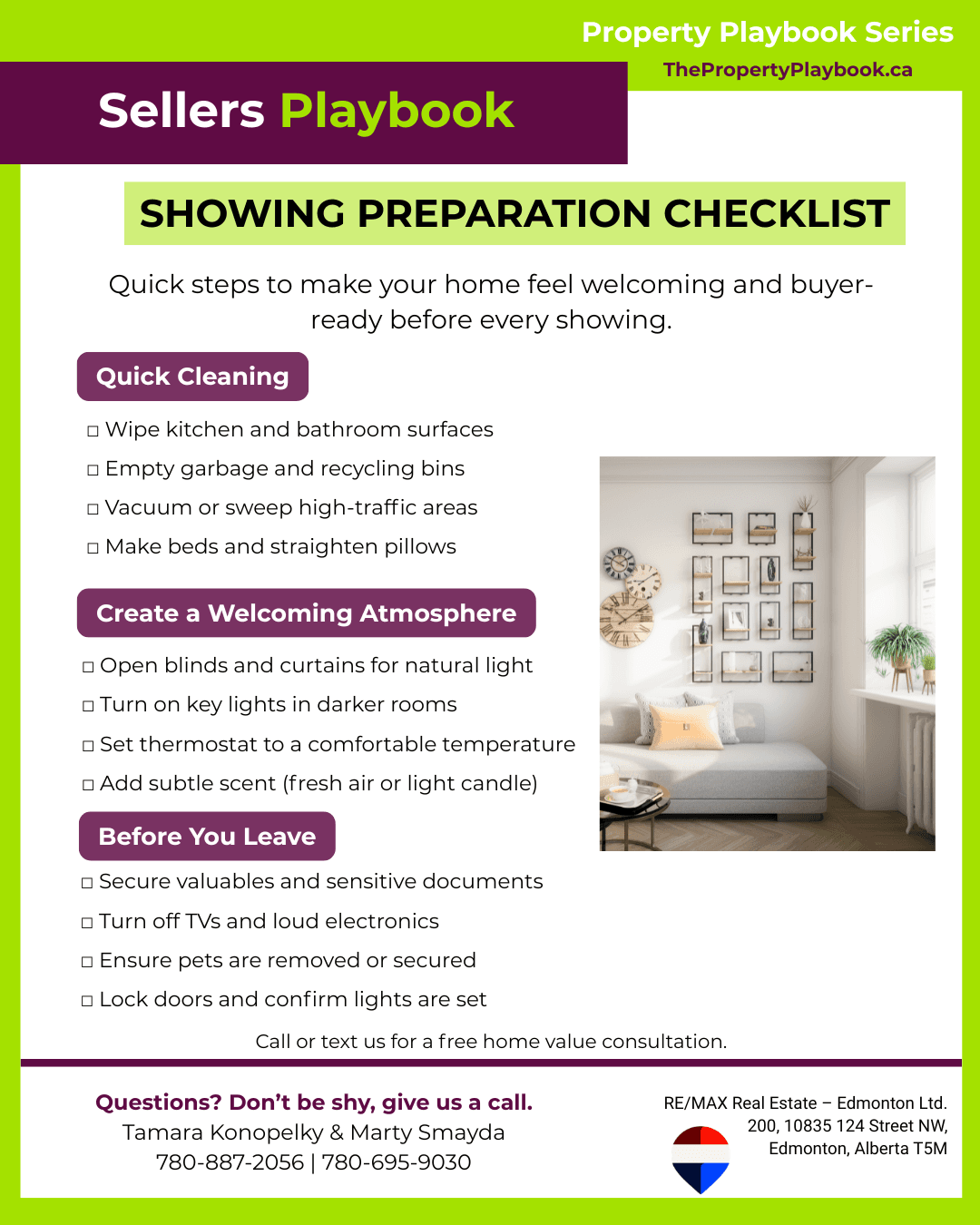 Cover of the Showing Preparation Checklist seller guide